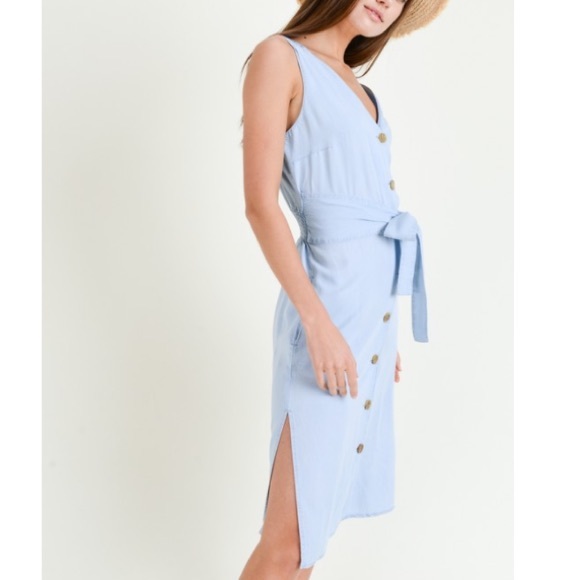 LAST Blue V Neck Summer Breeze Dress - Picture 6 of 6